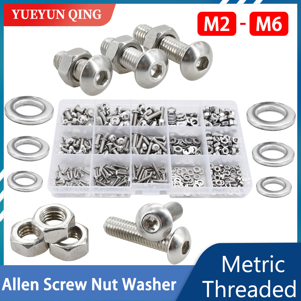 Nuts Mix - 304 Roestvrijstalen Allen Schroefbout Moer Wasmachine
