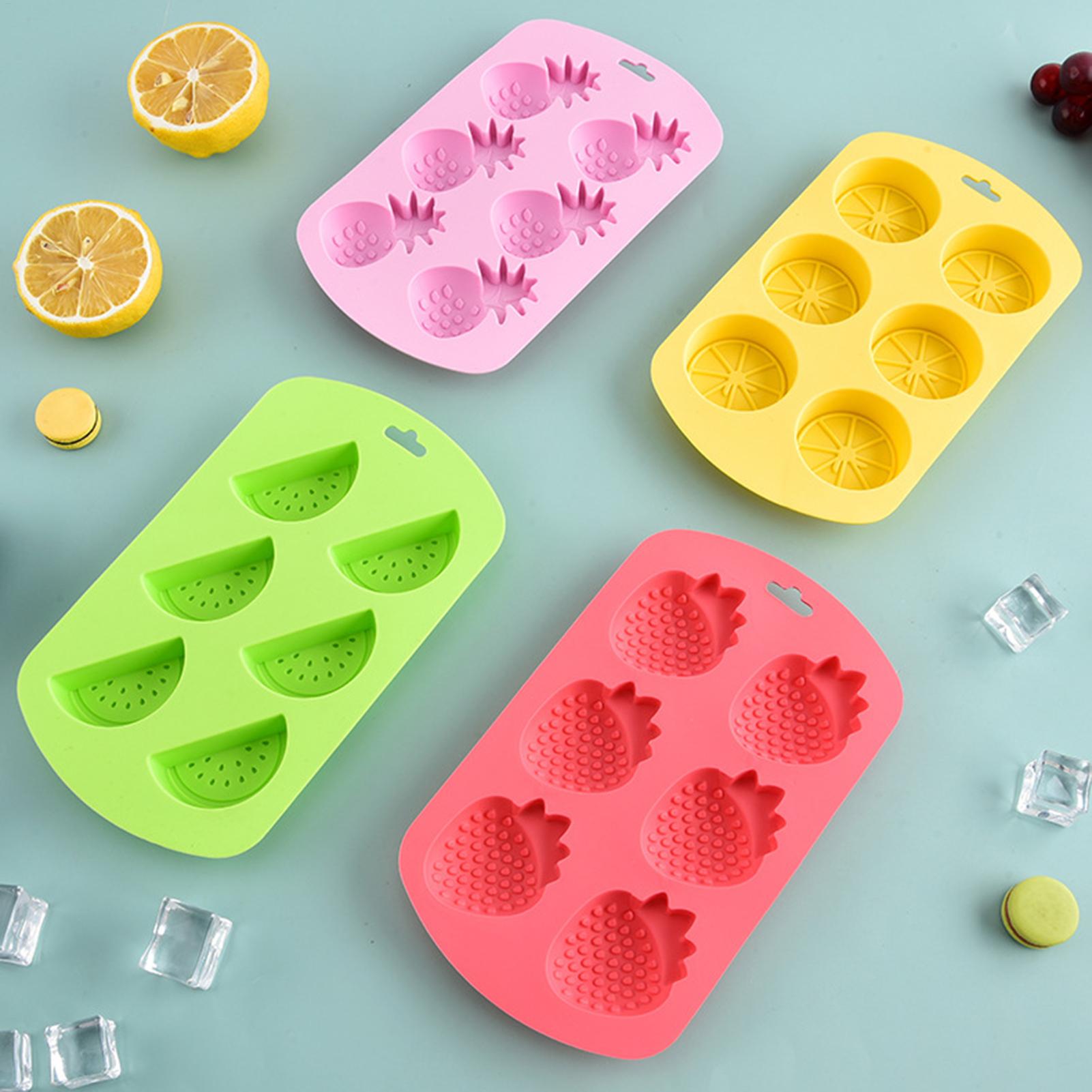 Gummy Candy - 6-delige fruitvormige siliconen snoepvorm, antiaanbak, herbruikbaar,